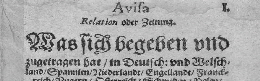 Aviso Relation oder Zeitung 1609 herausgegeben von Julius Adolph von S�hne in Wolfenb�ttel